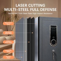 Caja Fuerte Digital con Huella Dactilar, Caja de Seguridad de Acero Laminado en Frío para Guardar Documentos, Dinero en Efectivo, en Casa, Oficina u Hotel