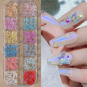 Vente Chaude 12 Grilles Accessoires d'<span class=keywords><strong>Art</strong></span> d'Ongles en Alliage 3D Strass d'Ongles Dorés et Argentés Breloques d'Ongles en Résine Tendance Colorées Vente en Gros - Product Image 4