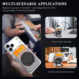 <span class=keywords><strong>Porte</strong></span>-cartes MagSafe multifonctionnel portable avec rotation à 360° °   Support rotatif pour iPhone 17 16 – Accessoire de téléphone élégant et multicolore - Product Image 4