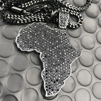 Bijoux Hip Hop, testeur de diamants, cool, bling bling, diamant moissanite glacé de couleur D, VVS, pendentif carte d'Afrique pour chaîne, hommes et femmes