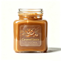 Étiquettes de bouteilles de sauce caramel Haoxuan, autocollants imprimés en feuille d'or PET transparente, imperméables, pour l'emballage alimentaire