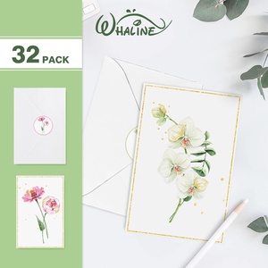 Biglietti d'Auguri Floreali in <span class=keywords><strong>Papiro</strong></span> con Acquerello e Lamina Dorata, con Buste e Adesivi per Cancelleria, Matrimoni, Compleanni, Baby Shower - Product Image 3