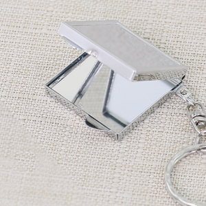 Nhà sản xuất tùy chỉnh <span class=keywords><strong>Keychain</strong></span> khoảng trống chất lượng cao Túi gương tùy chỉnh logo mới Thiết kế móc khóa kim loại thăng hoa - Product Image 5