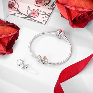 MULA Charms Plata De Ley 925 Silver Rose Colorful Zircon Charms Beads Pendant Fit Original Bracelet Children's Anniversary DIY - Product Image 3