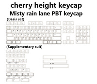 Minimalist White PBT Keycaps with Cherry Profile Layout Dye-Sub 61/87/104/108 MX Switch Compatible for Mechanical Keyboard