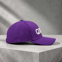 Commande en gros de chapeaux de golf OEKO TEX structurés en coton et polyester à bord incurvé et à boucle en plastique avec logo personnalisé