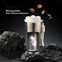 Kingze Personnalisé Sans BPA 500ml Portable Double Paroi Bouteille D'eau Potable En Titane Pur Gobelet À Café Tasses