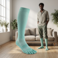 Chaussettes de course légères sur mesure à 5 doigts pour le baseball, chaussettes de compression longues haute performance pour adultes