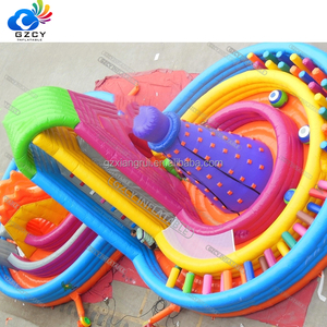GZCY 사용자 정의 팽창 식 슬라이드 인기 장애물 풍선 건조 슬라이드 성인 어린이를위한 다채로운 인쇄 풍선 건조 슬라이드 - Product Image 5