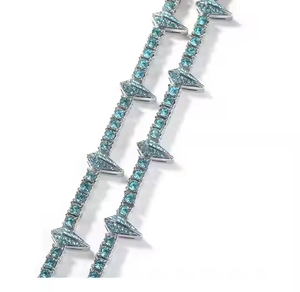 Luxury Men's Fully Iced Miami Cuban Link Chain Hip Hop <b>D</b> Yash Studded Diamond Tester Check Silver Fashion <b>Necklace</b> - Product Image 3