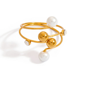 แหวนแฟชั่น สแตนเลสสตีล ชุบทอง 18k ประดับด้วยหินธรรมชาติ ปรับขนาดได้ สวมใส่ได้ทุกวัน เครื่องประดับสำหรับทุกเพศ - Product Image 5