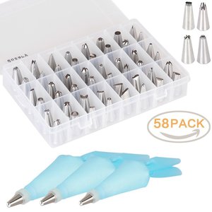 34-Piece Piping Tip Set Stainless Steel Cake Decorating Tips With Piping Bag Baking Tool Set For Cake Decorating - Product Image 2