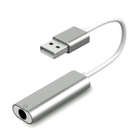 Adaptateur audio stéréo USB, carte son pour haut-parleur et casque 3,5 mm, noir