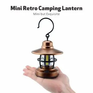 Mini linterna Vintage para acampar, lámpara de tienda Retro, cob, para exteriores, 33LM, gran oferta