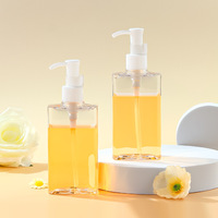 Bouteille d'huile démaquillante PETG 150/200ml bouteille de presse de lotion à paroi épaisse bouteille d'essence à pompe transparente