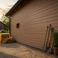 Panneau de revêtement mural Ynori WPC en composite PE, grain de bois brun, 20 mm, 160 mm, pour ferme, écologique, imperméable