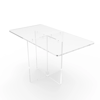 Meubles de luxe Table transparente, bureau, Table de Communion en plexiglas, grandes Tables à manger en acrylique