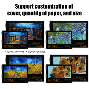 Panwenbo 40 pagine A3 A4 schizzo Marker blocco di carta per schizzi di pennarelli da disegno blocco di pittura per artisti studenti - Product Image 2