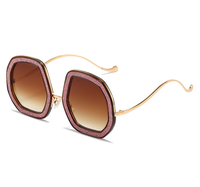 Lunettes de soleil pour femmes, marque de diamant, lunettes de soleil graduelles pour dames, lunettes de soleil pour femmes avec strass