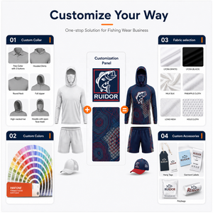 Camisas <span class=keywords><strong>de</strong></span> Pesca Personalizadas OEM con Protección Solar UPF 50+, Sudadera <span class=keywords><strong>de</strong></span> Secado Rápido para Deportes Acuáticos, Camisa <span class=keywords><strong>de</strong></span> Pesca con Máscara Facial para Playa - Product Image 5