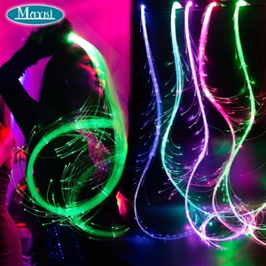 Fouet lumineux LED super lumineux à rotation 360° - Fouet de danse à fibres optiques rechargeable - Fouet à fibres optiques LED flexible de 6 pieds - Product Image 1