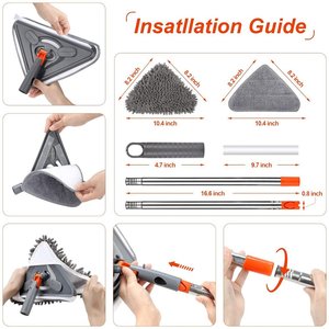 85 Inch <strong>Wall</strong> Cleaner <strong>Mop</strong> with Long Handle Baseboard Cleaner Tool Duster 360 Rotating Microfiber Dust <strong>Mop</strong> Cleaning Brush - Product Image 5
