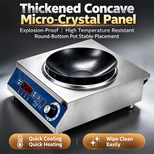 Placa de Inducción Cóncava Multifunción de 4200W, Control Dual con Perilla y Botones para Hogar, Restaurante y Puesto de Comida - Product Image 5
