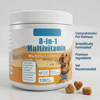 Complément alimentaire pour chiens 8-en-1 en gommes tendres : Glucosamine, Chondroïtine, Calcium, Soutien articulaire, Soutien immunitaire, Santé digestive rapide - OEM
