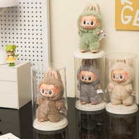 Boîte de présentation empilable transparente en plastique Labubu pour pendentifs, figurines, boîtes mystères, meuble de rangement avec couvercle