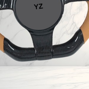 Volant en cuir et fibre de carbone YZ Custom Center Mark Hub Paddle Shifter pour Porsche 911 GT3 RS 911 997.2 <span class=keywords><strong>Carrera</strong></span> 4S Turbo - Product Image 3