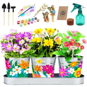 Bricolage de fleurs pour enfants, kit d'outils de culture, peinture et <span class=keywords><strong>plante</strong></span>, ensemble d'outils de jardin, artisanat, bricoleur - Product Image 1