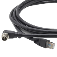 Connecteur de câble GSEE DIN M12 mâle 6A 30V X Code 8 broches RJ45 étanche IP67 CAT6A avec contacts en laiton plaqué or et boîtier en PVC