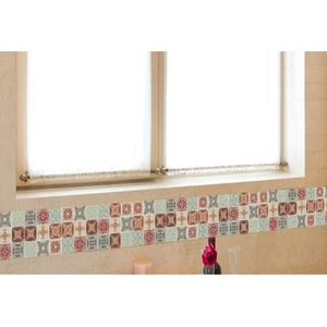 Ensemble de carreaux adhésifs vintage méditerranéens, 50 pièces, finition mate antidérapante, autocollants décoratifs pour murs et sols, pour salle de bain - Product Image 6