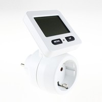 Compteur d'énergie électrique numérique monophasé avec prise EU, grand écran LCD, 16A 230V-50Hz, obturateur de sécurité enfant