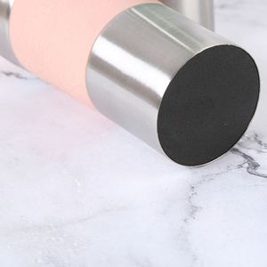 Hot Sale Insulated Travel <b>Coffee</b> Mug Stainless Steel Tumbler with Press-on Silicone Leather Case Leather Case for Water <b>Bottle</b> - Product Image 3