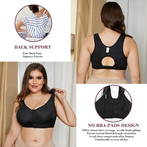 Reggiseni con chiusura frontale con cerniera per donna <span class=keywords><strong>reggiseno</strong></span> senza fili Post chirurgia con <span class=keywords><strong>fascia</strong></span> di supporto per il seno <span class=keywords><strong>reggiseno</strong></span> <span class=keywords><strong>a</strong></span> compressione di grasso - Product Image 3