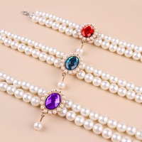 Collier de luxe élégant personnalisé pour chat avec strass solides et design cœur scintillant, pendentif perle Saint-Valentin à dégagement rapide