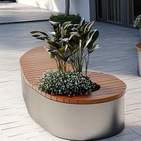 Chaises de parc extérieures modernes et créatives, bancs en acier inoxydable de forme unique, sièges paysagers, chaises pour l'ombrage des arbres et des piscines