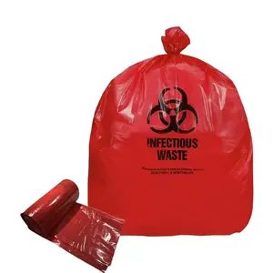 ถุงขยะทางการแพทย์ถุงขยะพลาสติกถุงกำจัดของเสียอันตรายสำหรับห้องแล็บในโรงพยาบาล