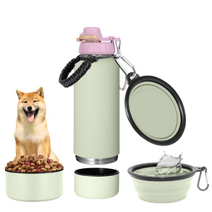 Everich 32 + 8oz cách điện con chó chai nước thiết lập, 2 trong 1 xách tay Pet Feeder với uống chai & thực phẩm jar, tất cả-trong-một cho du lịch - Product Image 1