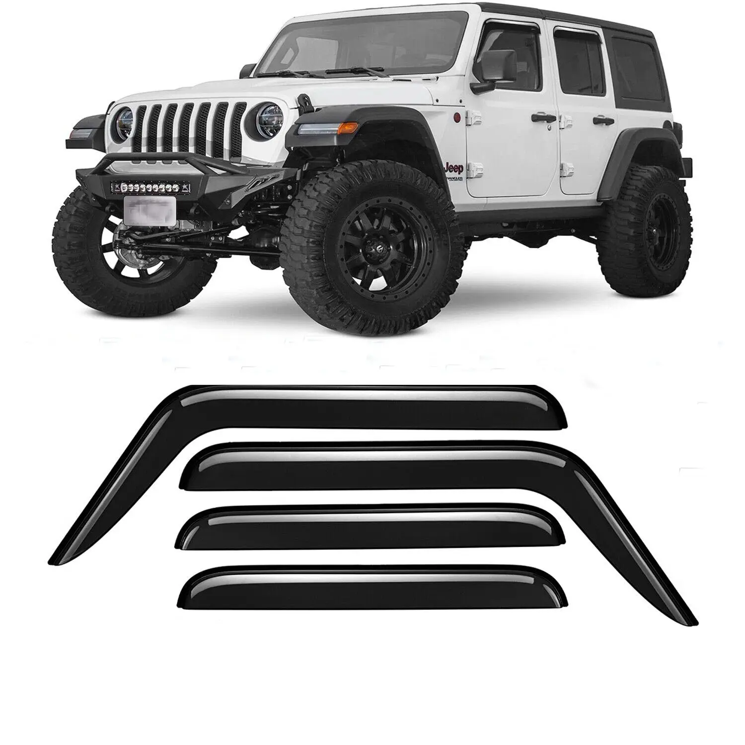 Voor Jeep Wrangler Jl 2018-2023 Auto Sun Vent Vizieren Regenbeschermers Raam Vizier