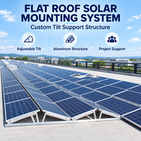 Système de montage solaire sur toit plat triangulaire en aluminium réglable, fabriqué sur mesure pour les projets photovoltaïques commerciaux sur toits.