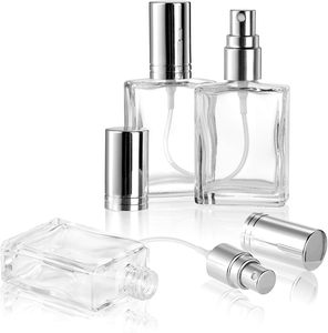 Vente en gros de flacons de parfum vides personnalisés de 30 ml, 50 ml, 100 ml, en verre rectangulaire plat, vaporisateur rechargeable, col à vis, boîte, impression à l'écran - Product Image 3