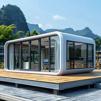 Cápsula Espacial Microhabitable Integrada Personalizada, Cabaña Residencial Móvil Prefabricada de Acero, Villas Impermeables, Casas Modulares de 40 Pies