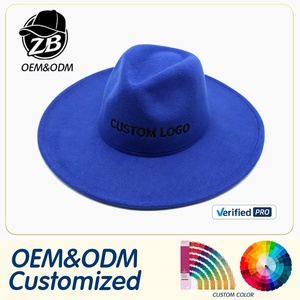 Wholesale Custom Logo Felt Panama <b>Fedora</b> <b>Hat</b> Wide Brim Casual Party Style for Women <b>Men</b> - Product Image 1