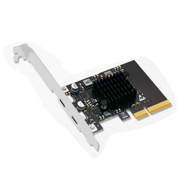 PCIE to USB3.2 Expansion Card 2-port Type-C Conversion Card Desktop Expansion 10Gbps ASM3142