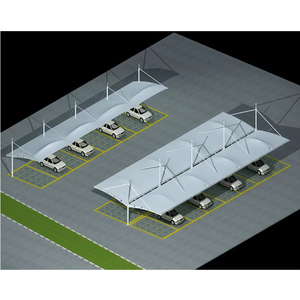 Abri de stationnement et auvent pour voiture en membrane tendue PVDF ignifuge avec structure en acier Q235 pour les écoles - Product Image 3