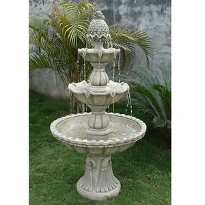 Offre Spéciale Nouveau design jardin extérieur grande fontaine d'eau à 3 niveaux avec ananas