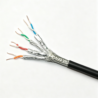 Kabel CAT7A Tembaga Murni Berpelindung Penuh, Pasangan Terpilin, Kecepatan Tinggi, Latensi Rendah, PVC, untuk Pusat Data, Pengkabelan Dalam Ruangan, Komunikasi Ethernet LAN