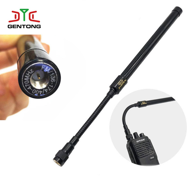 Gentong High Gain UHF VHF FM Omnidirectional Antenna Bendable Tactical Goose Tube Handheld Walkie Talkie VHF 136-174/UHF 400-520